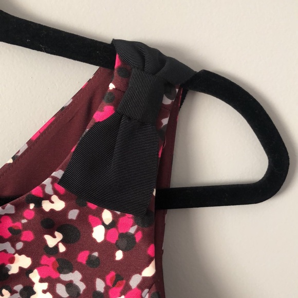 ⭕️ PRICE FIRM NEW $199 RSVP by Talbots Burgundy Confetti Print Dress Size 4 - Picture 4 of 6